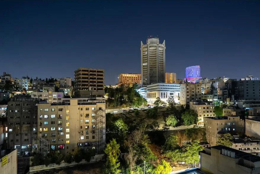 Amman skyline at blue hour seen from Al Weibdeh, Jordan